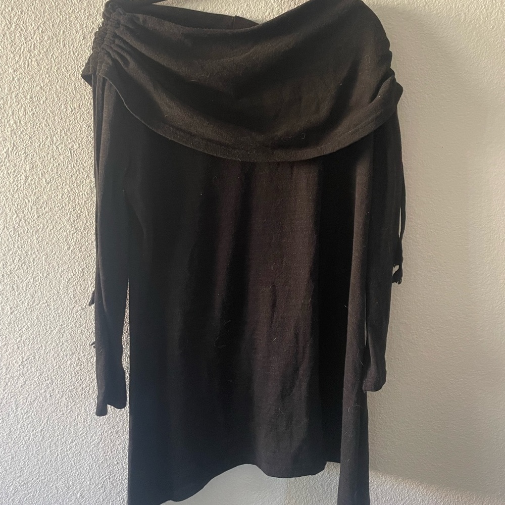 Black Off-Shoulder Sweater/Dress